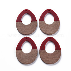 Pendentifs en résine opaque et bois de noyer&nbsp;RESI-T035-37
