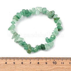 Unisex Chip natürliche grüne Aventurin Perlen Stretch Armbänder&nbsp;BJEW-S143-11