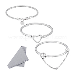 3 Stück 3 Stile Messing Schlangenkette Armbänder & Armreifen für Männer Frauen&nbsp;BJEW-PH0004-53
