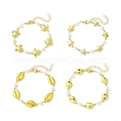 Bracelet à maillons en acier inoxydable 304 et perles de nacre (4 pièce) pour femme&nbsp;BJEW-JB13815