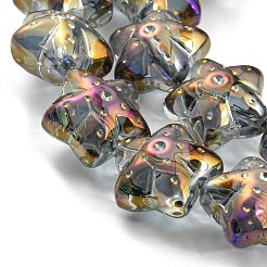 Fili di perle di vetro trasparente placcato mezzo arcobaleno placcato arcobaleno&nbsp;EGLA-G037-07A-HR02