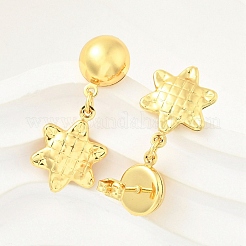 Pendientes colgantes de acero inoxidable 304 con forma de flor&nbsp;EJEW-A125-49G