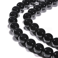 Chapelets de perles en pierre noire synthétique&nbsp;G-G088-10mm