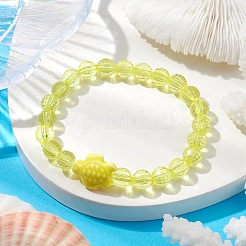 Handgefertigte Stretch-Armbänder mit Porzellanschildkröte&nbsp;BJEW-JB10247-01