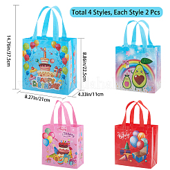 8 pz 4 stili sacchetti regalo pieghevoli riutilizzabili in tessuto non tessuto con maniglia&nbsp;ABAG-GF0001-19D