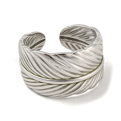 Bague de manchette ouverte en acier inoxydable 304 anti-ternissement&nbsp;RJEW-C067-15P