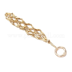 Sacchetto in macramè in acciaio inossidabile 304 con ciondolo porta pietre vuoto e decorazioni&nbsp;AJEW-JB01414-01