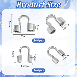 200 Stück 2 Stile 304 Edelstahl Drahtschutz und Protektoren&nbsp;STAS-PH0006-86