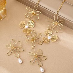 Ensembles de colliers et boucles d'oreilles pendantes en alliage et plastique&nbsp;FS-WG745E2-01