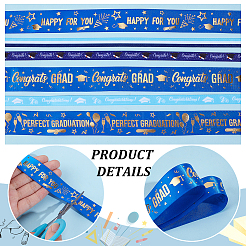 6 Stück 6 Stile Abschlusssaison Goldprägung Polyester bedrucktes Band&nbsp;OCOR-PH0005-03
