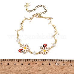 Bracelets à maillons en laiton sertis de micro-pavés de zirconiums cubiques transparents&nbsp;BJEW-JB13911