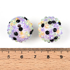 Perline rotonde in resina con strass a tema pasquale&nbsp;OACR-T028-66C