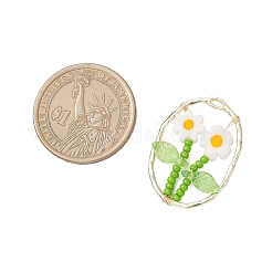 6 pendentif en verre millefiori fait main en perles de rocaille de 6 couleurs&nbsp;PALLOY-MZ00901