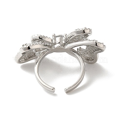 Anillos abiertos de latón con circonita cúbica para mujer&nbsp;RJEW-M169-04P