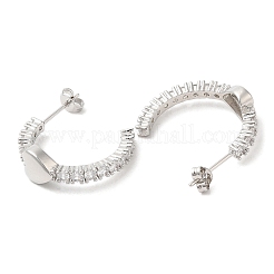 Orecchini ad arco con zirconi trasparenti e orecchini a bottone a cuore&nbsp;EJEW-K249-03P