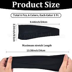 6 Stück breites Stoffstirnband in 6 Farben für Sport&nbsp;AJEW-CN0005-07B
