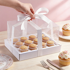 12 boîte à gâteau rectangulaire pliable en papier kraft&nbsp;CON-WA0001-32
