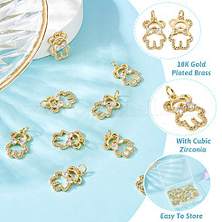 10 pendentif en laiton avec zircone cubique&nbsp;KK-TA0002-13