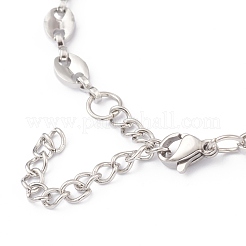 Collares de cadena de granos de café de acero inoxidable 304 que no se deslustran&nbsp;NJEW-O123-01P