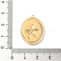 Anhänger aus Edelstahl 304 mit natürlicher Muschel und Pailletten im Inneren&nbsp;STAS-L026-17G-A04