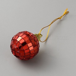 Anhängerdekorationen aus Glas und Schaumstoff mit Discokugeln&nbsp;HJEW-WH0071-53A