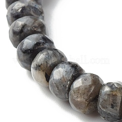 Bracelet extensible en perles de bois de labradorite naturelle et de wengé reiki&nbsp;BJEW-JB06896-02