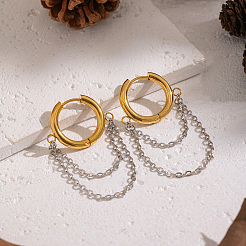 Boucles d'oreilles créoles bicolores en acier inoxydable 304&nbsp;RC0158