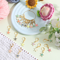 Decorazioni pendenti in smalto in lega di stelle marine&nbsp;HJEW-SC00051