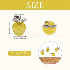 10 pièces pomme gemme pendentif à breloque cristal quartz guérison pendentifs en pierre naturelle boucle en argent rose pour bijoux collier boucle d'oreille fabrication d'artisanat&nbsp;JX525D