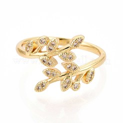 Anelli per polsini da donna in ottone con micro pavé di zirconi cubici&nbsp;KK-T071-58G