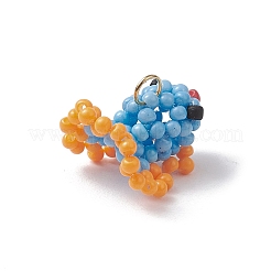Pendentifs en forme de poisson doré avec perles de verre&nbsp;PALLOY-MZ00561-02