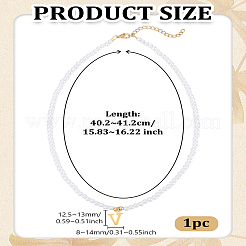 Collares de perlas de imitación con colgantes de acero inoxidable&nbsp;NJEW-LP0001-51V-G