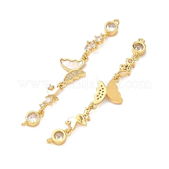Verbindungsanhänger mit durchsichtigem Zirkonia-Pavé aus Messing&nbsp;KK-Z139-12G-04