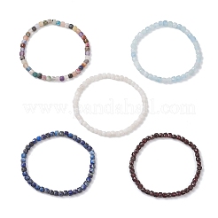 Braccialetti elastici con perline di pietre preziose miste naturali per le donne&nbsp;BJEW-JB13335