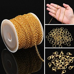 DIY-Sets zur Herstellung von Halsketten/Armbändern aus Eisenkabelketten&nbsp;DIY-YW0010-23G