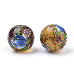 Perles en verre imprimées&nbsp;GFB-Q001-10mm-C06