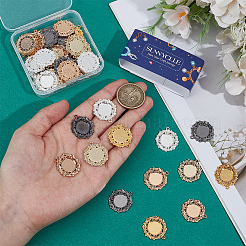 50pcs 5 Farben Legierung Anhänger Cabochon Einstellungen&nbsp;FIND-SC0020-18