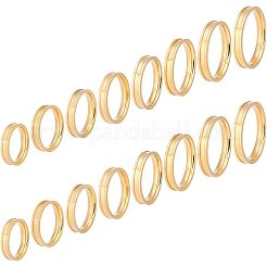 16 Stück 8 Größen 201 Edelstahl geriffelter Fingerring für Frauen&nbsp;RJEW-UN0002-38G