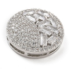 Ciondoli per vetrini con micro pavé di zirconi trasparenti in ottone placcato a cremagliera&nbsp;KK-A234-014P