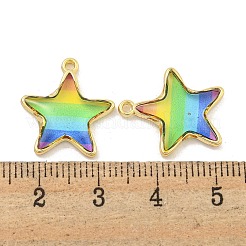 Anhänger aus undurchsichtigem Harz in Regenbogenfarben&nbsp;KK-M290-04C-G