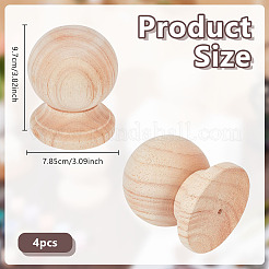 Décorations en forme de boule de bois&nbsp;WOOD-WH0124-157