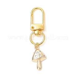 Pendentifs décoratifs en laiton avec micro pavés de zircones cubiques en forme de champignon&nbsp;HJEW-JM03953