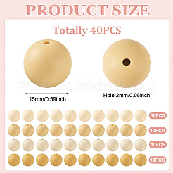 40 perles focales rondes en silicone de 4 couleurs&nbsp;SIL-TAD0001-02F