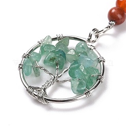 Edelstein und natürliches grünes Aventurin Chakra keychain&nbsp;KEYC-P037-A05
