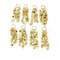 Boucles d'oreilles créoles à pampilles rondes plates en laiton placage en rack&nbsp;EJEW-E270-18G