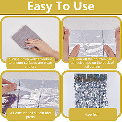 Rideaux à franges en feuille de plastique&nbsp;DIY-WH20011-33C