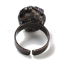 Roher natürlicher Amethyst unregelmäßiger Nugget offener Manschettenring&nbsp;G-A221-10