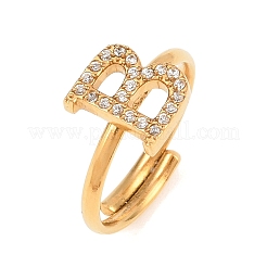 Anillos abiertos de acero inoxidable 304 con micropavé de circonita cúbica&nbsp;LS-RJEW-D336-01G-09
