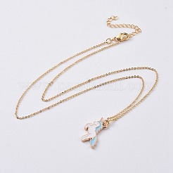 Collane con pendente smaltato in lega di unicorno&nbsp;NJEW-JN02574