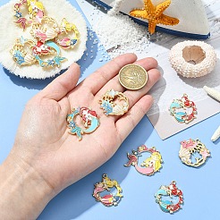 12pcs 6 styles de pendentifs en émail en alliage&nbsp;ENAM-YW0005-31